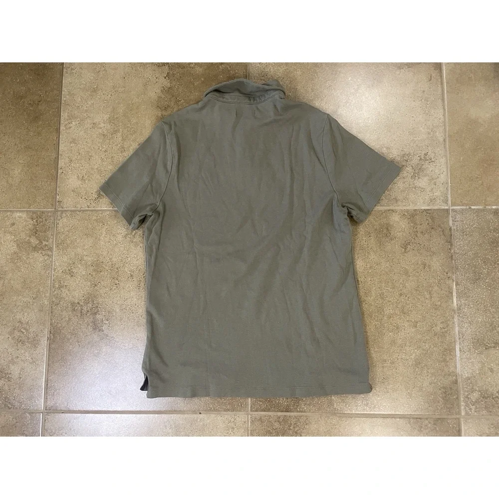 Banana Republic Polo Shirt Mens Sz M Olive Green Short Sleeve Cotton Logo Pique